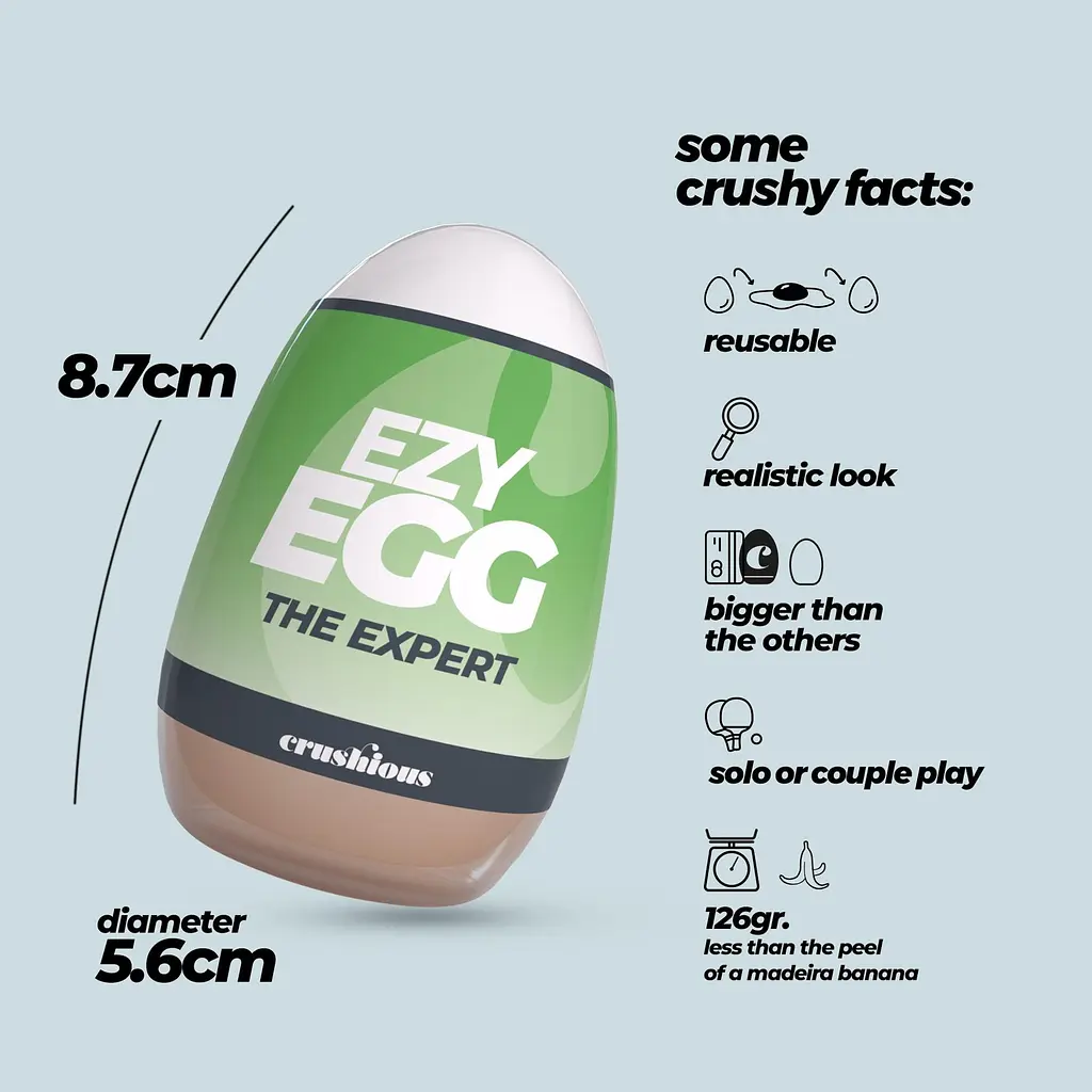 Мастурбатор яйце Crushious Ezy Egg Tne Expert (тілесний) - фото 9