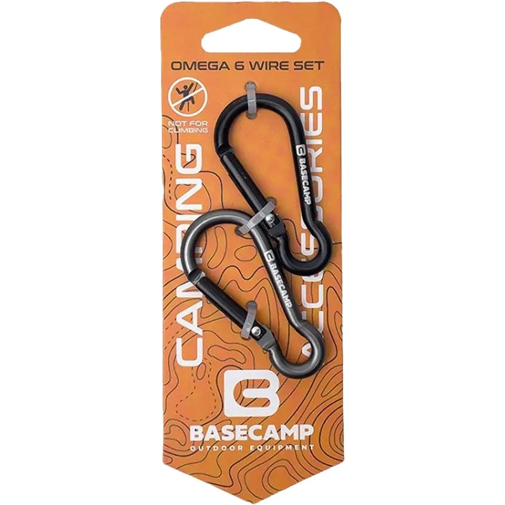 Карабін Base Camp Omega 6 Straight Set 2шт Black/Grey