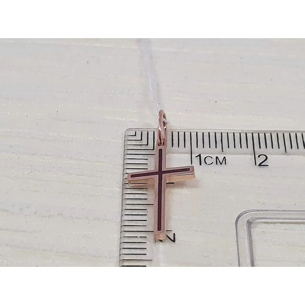 Золотий хрестик Харківська ювелірна фабрика з емаллю. 11589-МЕРУБ - фото 4