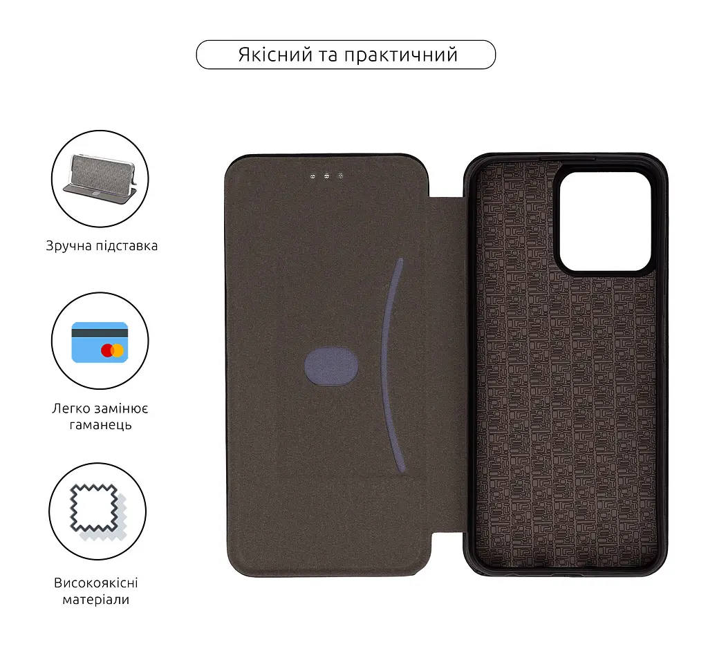 Чехол-книжка для ZTE Blade V50 Design 4G/A73 4G, G-Case, черный, кожаный чехол-книжка из экокожи (PU) и TPU, с магнитом, с подставкой и вместительным кардхолдером, противоударный, защита всего корпуса, ArmorStandart (ARM70725) - фото 3