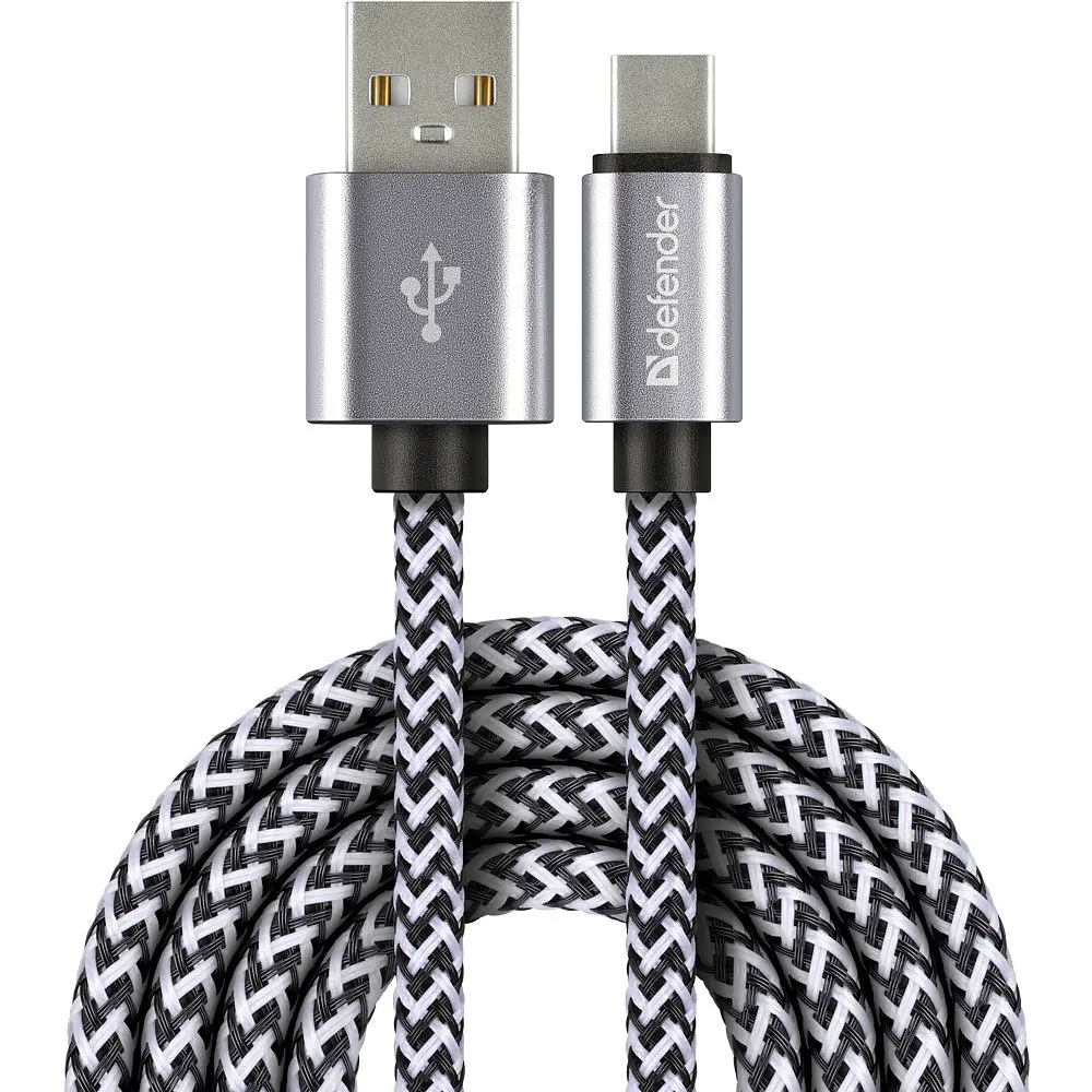 Кабель USB 2.0 AM-Type-CM, 1.0 м, білий, 09-03T PRO Defender - фото 2