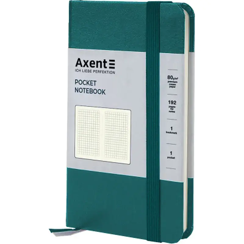 Книга записна Axent Partner, 95х140 мм, 96 аркушів, клітинка, малахітова (8301-31-A) - фото 2