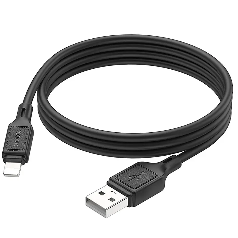 Дата кабель Hoco X90 Cool silicone USB to Lightning (1m) Black - фото 4