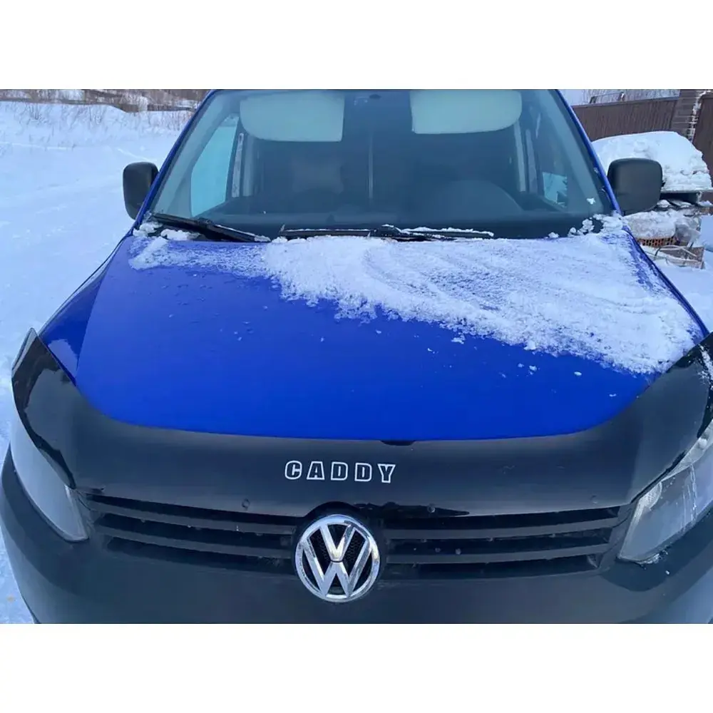 Дефлектор капоту мухобійка Volkswagen Caddy 2015- Євро Кріплення (Vip Tuning) VW 65 - фото 2