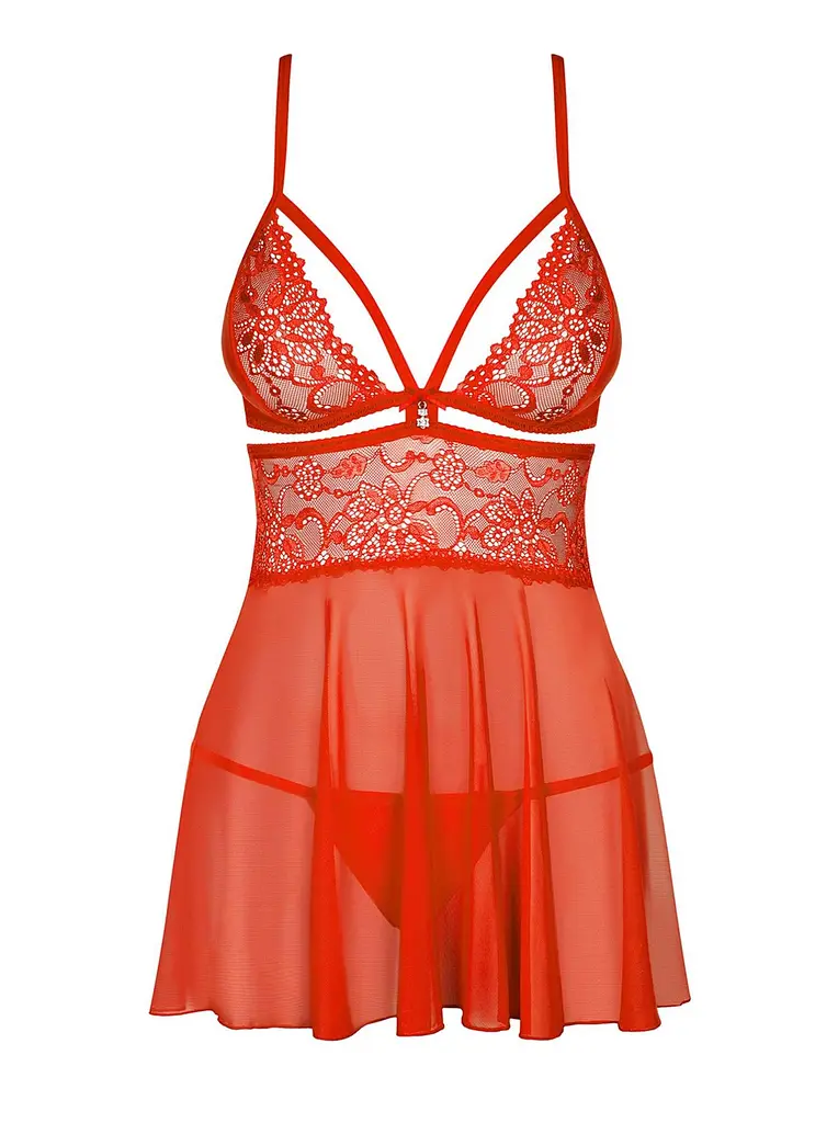 Комплект белья Obsessive 838-BAB-3 L/XL красный - фото 5