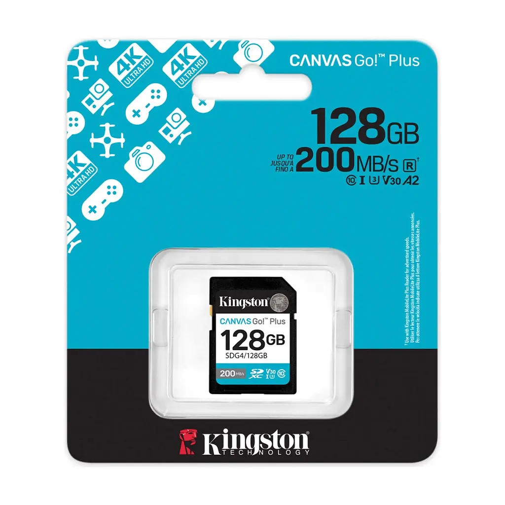 Карта пам'яті Kingston 128GB SDXC сlass 10 UHS-I U3 V30 Canvas Go Plus G4 (SDG4/128GB) - фото 3