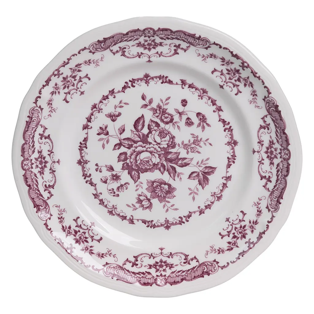 Столовый набор посуды тарелок 16 штук на 4 персоны Bissi фарфоровый Розовый Yiwu YY78-2A - фото 5