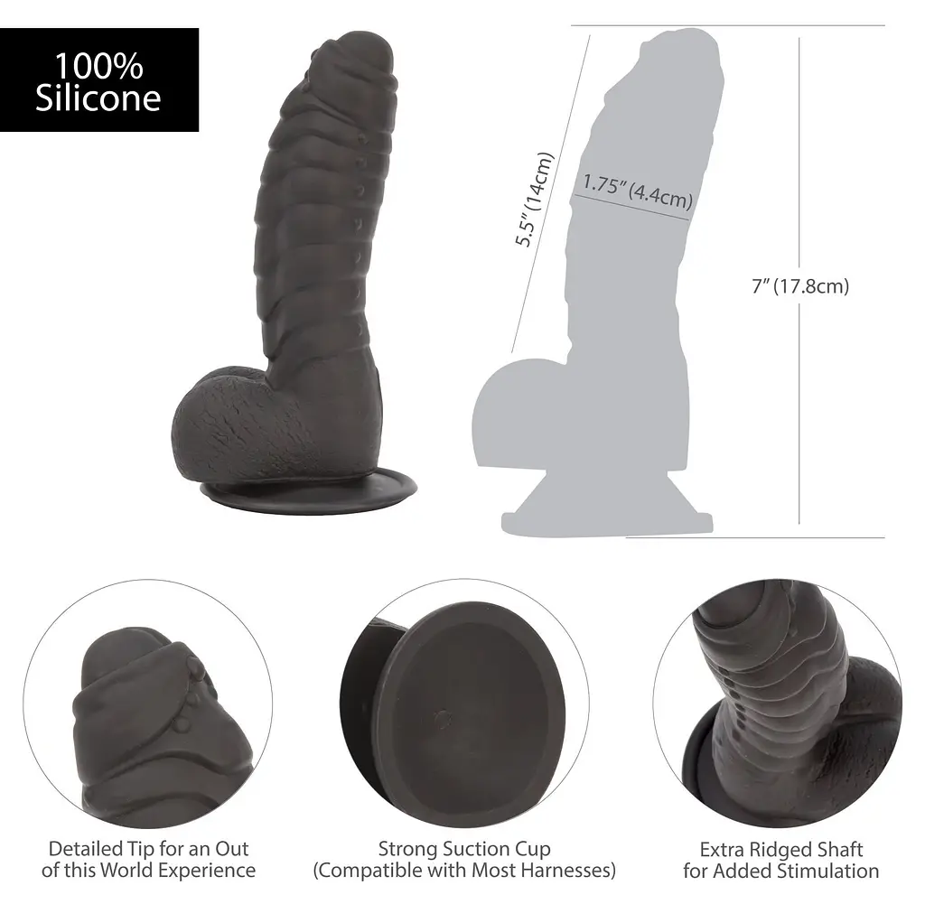 Фалоімітатор Addiction Ben 7 Dildo With Balls, 17.8 см + віброкуля в подарунок - фото 4