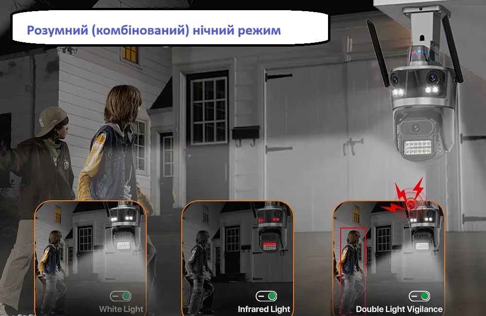 Вулична WiFi IPкамера Besder XM77  9Мп  3 об'єктиви Zoom 8-кратний  IcSee - фото 9