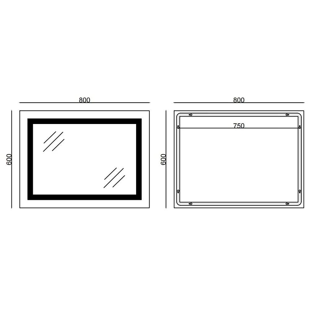 Дзеркало Mixxus Style MR13-80x60-Reverse (LED Touch, антизапотівання, димер, регулювання яскравості) MI6666 - фото 4