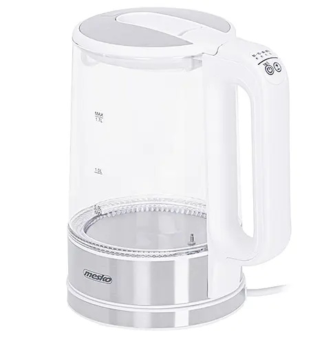 Скляний чайник 1.7 л з регулятором температури Mesko MS 1301w - фото 2
