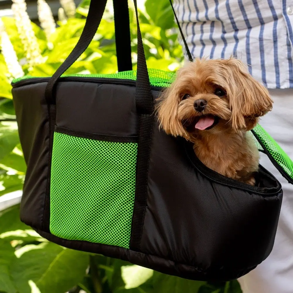 Сумка-переноска для кошек и собак Barksi размер M 45х25х25 см черная - фото 8