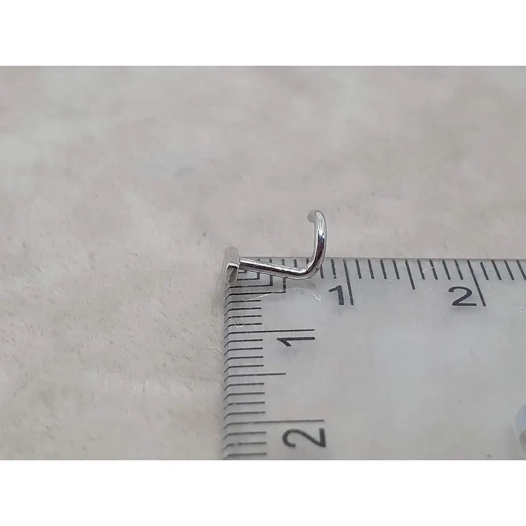 Серебряная серьга-пирсинг в нос Ирий Молния. 6034 - фото 5