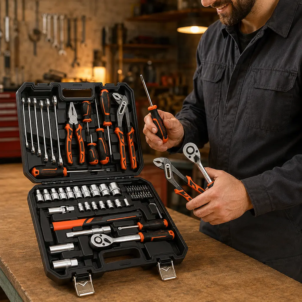 Набір інструментів 55 предметів AND ES-55 / Універсальний комплект головок, ключів, викруток - фото 3