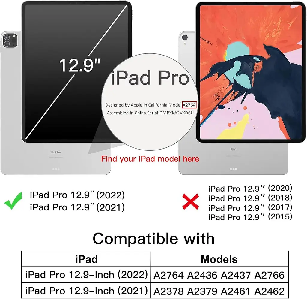 Чохол JETech для iPad Pro 12,9-дюймовий 2022/2021 (6-го/5-го покоління), м'який прозорий тонкий протиударний чохол для планшета TP - фото 5