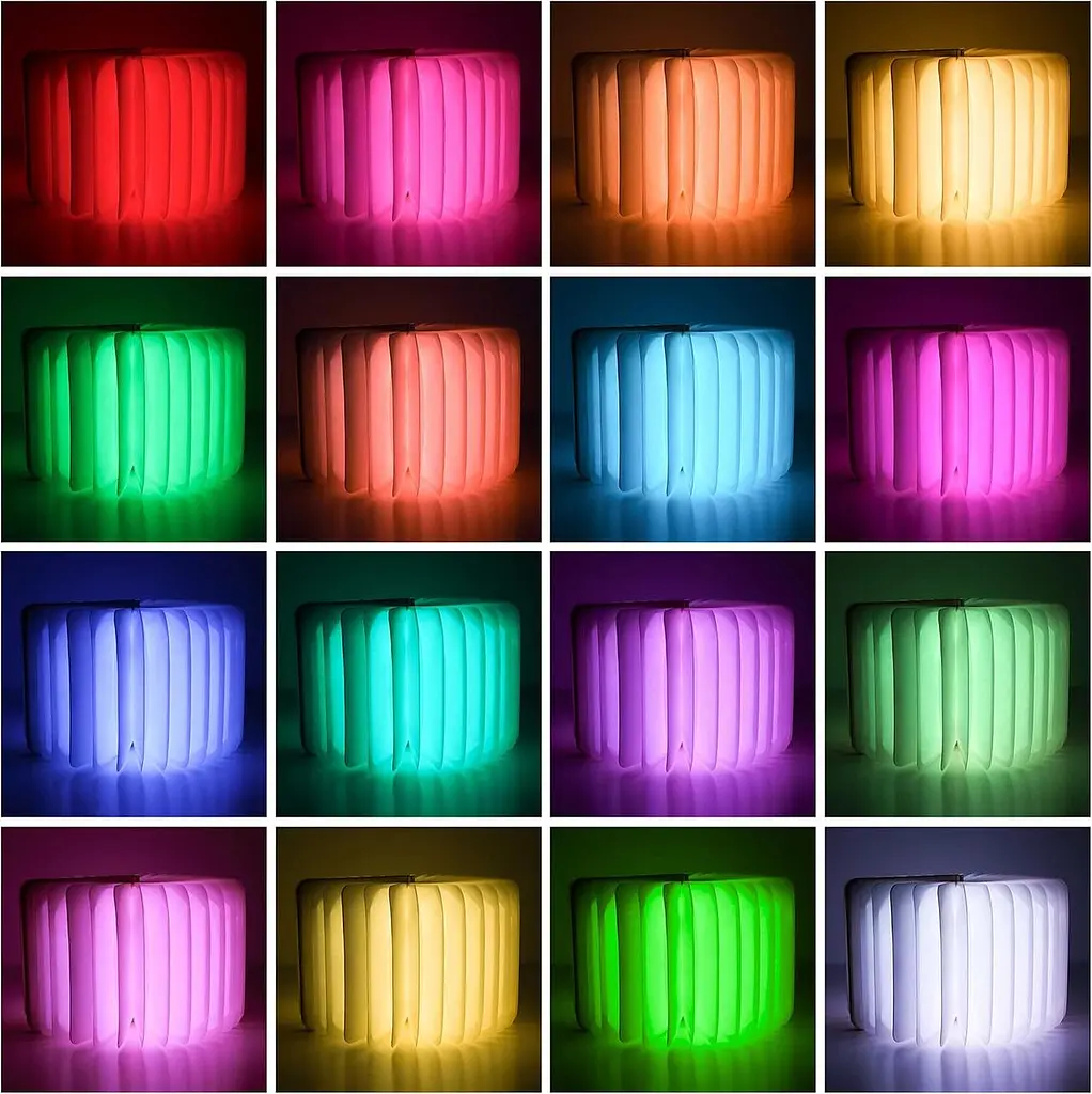 Дерев'яна складна лампа BONNYCO Led Book Light з дистанційним керування, 16 кольорів таймер - фото 2
