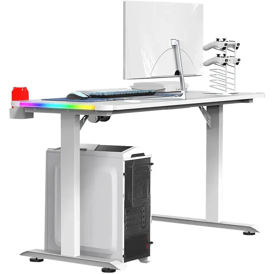 Комп'ютерний ігровий стіл GT Racer T-1217 [160x60-100x73] White [123416] - фото 5