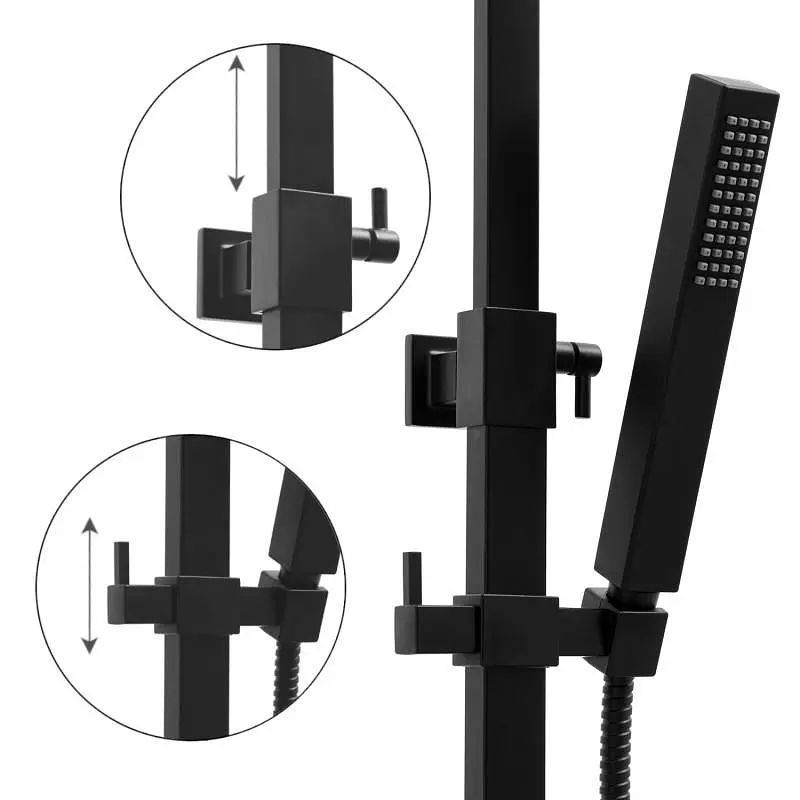Душова система Yoka Gira 25 Black з термостатом BP.GIRA-THERM-25-BLK, Чорний матовий - фото 6