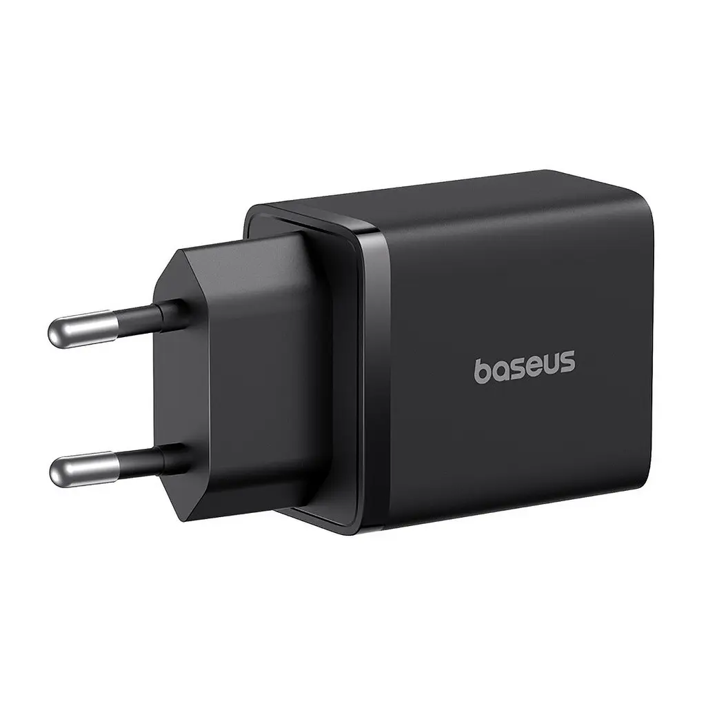 Блок питания зарядный адаптер Baseus Cube Fast Charger 2 порта C+U 30 W (P10111404113-00) черный - фото 4