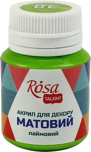 Акрил для декору Rosa Talent 20мл матовий лаймовий 20038/9023 - фото 2