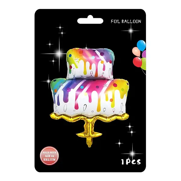 Фольгована кулька Mcolour Balloon Торт з Золотою Підставкою 60x87см наповнення повітрям або гелієм для тематичних вечірок - фото 3
