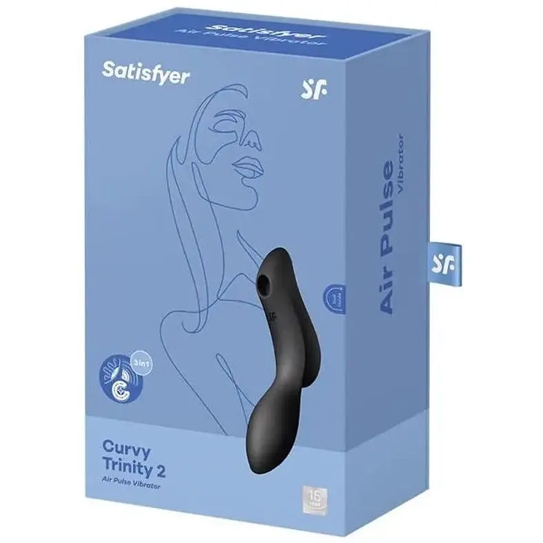 Вакуумный стимулятор с вибрацией Satisfyer Curvy Trinity 2 Чорний - фото 4