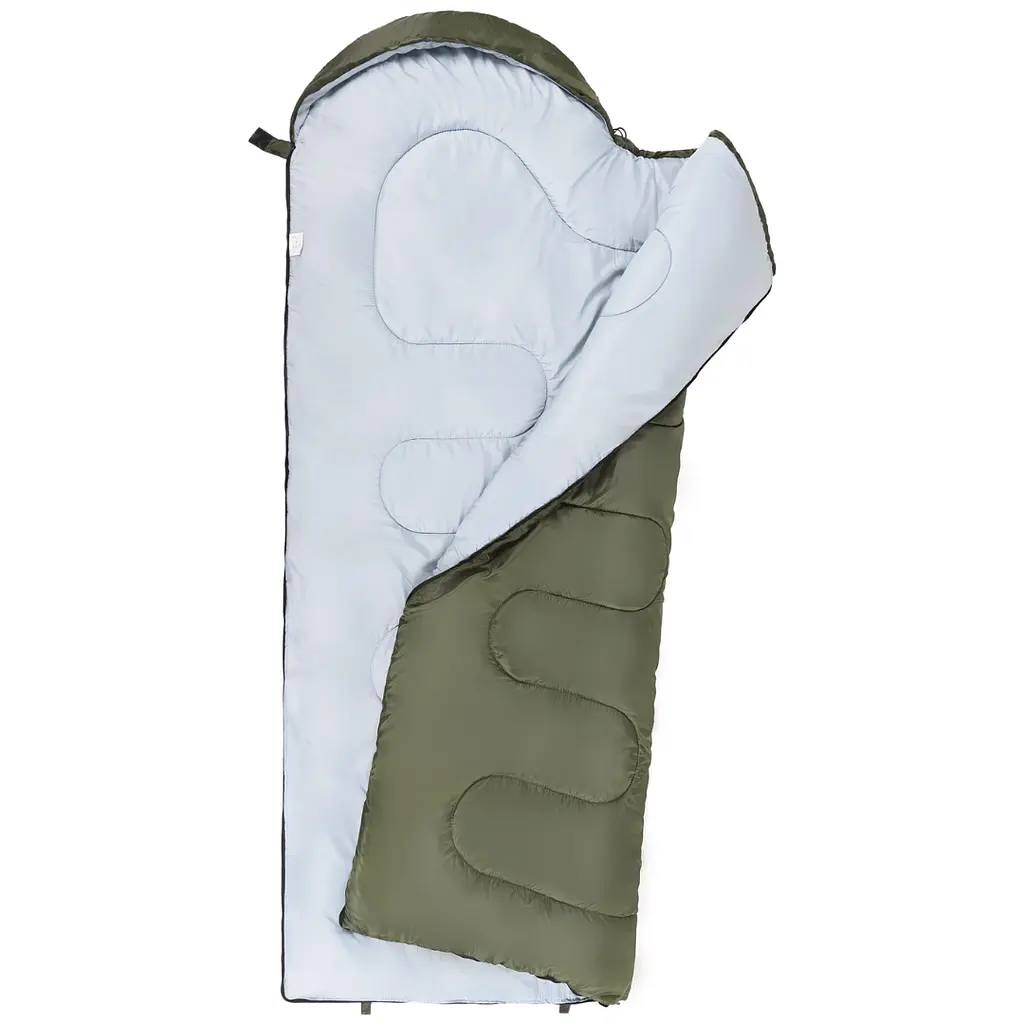 Спальный мешок Outtec одеяло демисезонный с капюшоном хаки - фото 3