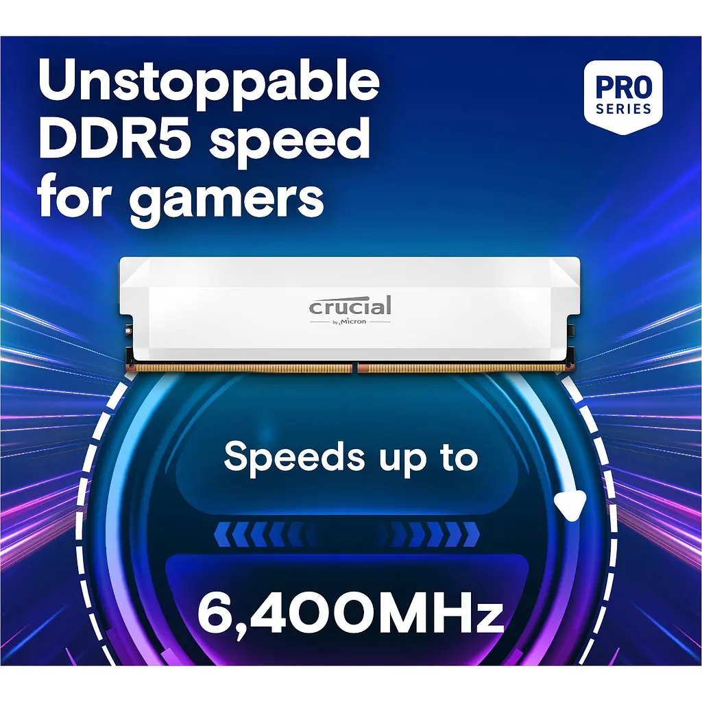 Модуль пам'яті DDR5 Crucial 2x16GB 6400MHz Pro OC White (CP2K16G64C38U5W) [147399] - фото 4