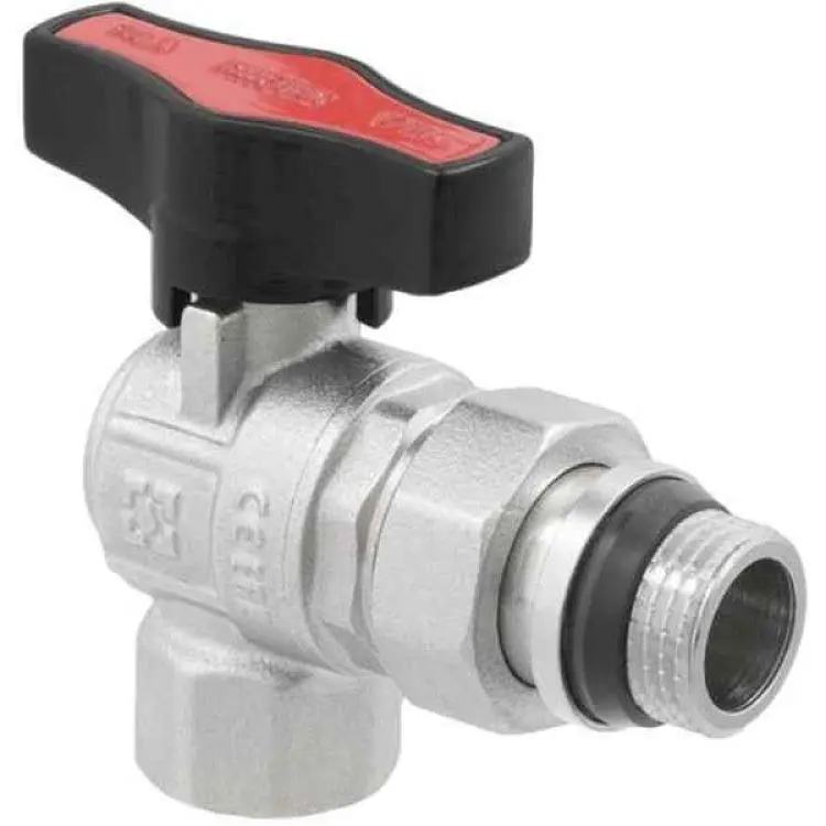 Кран кульовий RAFTEC 1/2" з амер., кут ВЗ, DN15, PN64, GRDA01, метелик, GOLD