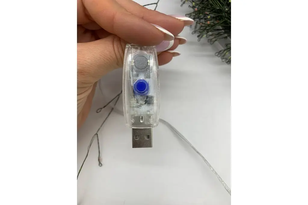Гірлянда Роса на котушці феєрверк - мішура від USB, 20м, 600LED + пульт Мультик - фото 4