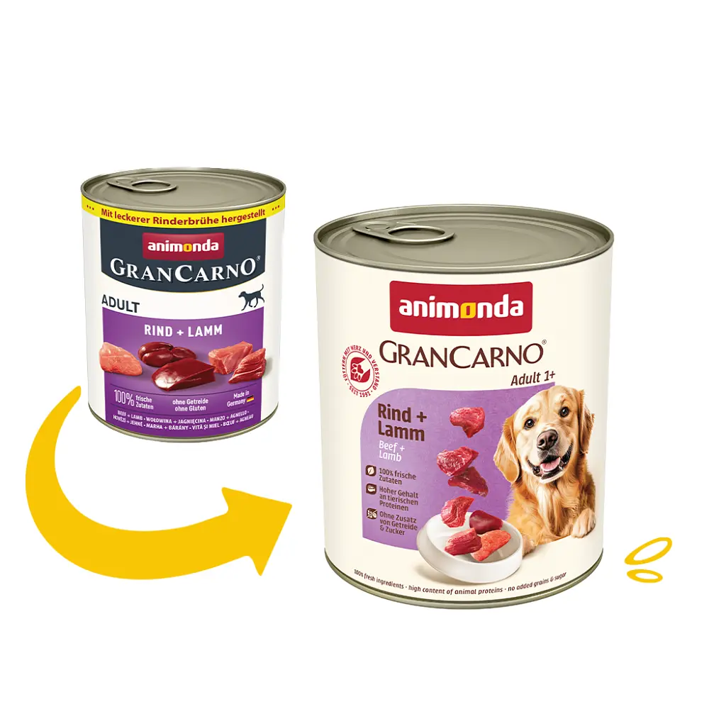 Вологий корм для собак Animonda GranCarno Adult Beef + Lamb з яловичиною та ягнятим 800 г (арт.AM-82742) - фото 2