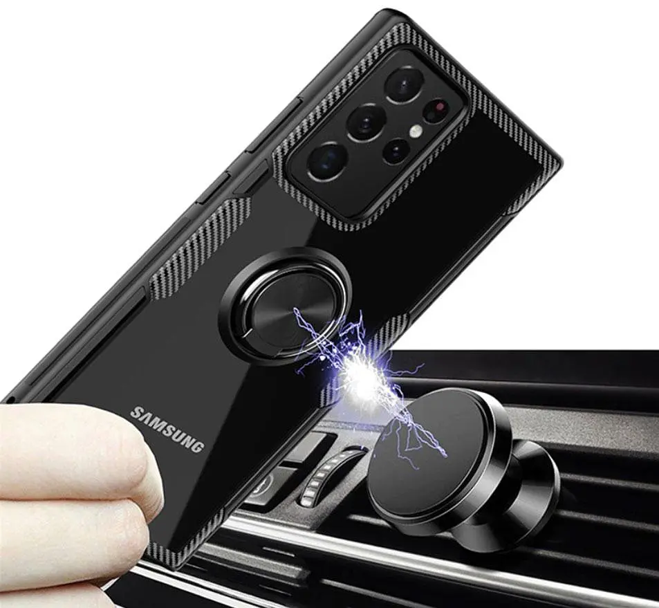 Чохол Primolux Ring Magnetic Stand для Samsung Galaxy S21 Ultra (SMG998 / G9980) Black - фото 4