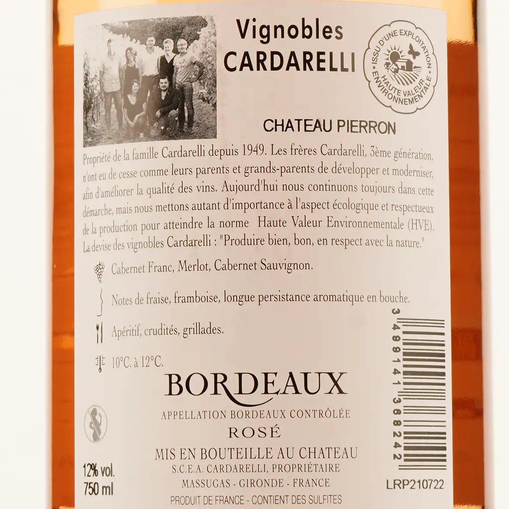 Вино Chateau Pierron Bordeaux AOP, рожеве, сухе, 0,75 л - фото 3