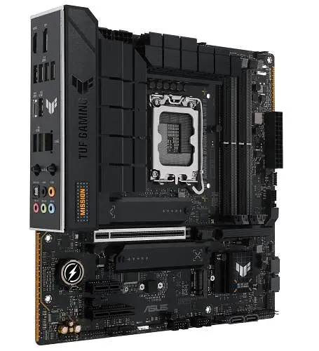 Материнская плата LGA1700, Asus TUF GAMING B760-PLUS WIFI II, B760, 4xDDR5, Int.Video(CPU), 4xSATA3, 3xM.2, 1xPCI-E 5.0 x16, 1xPCI-E 4. 7.1, Realtek 2.5Gb, WiFi 6E, Bluetooth 5.3, 6xUSB3.2/7xUSB2.0, HDMI/DP, MicroATX - фото 2
