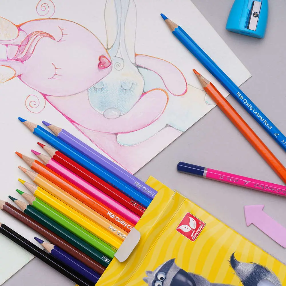 Олівці акварельні Школярик з пензликом 12 кольорів (312110004-UA) - фото 3