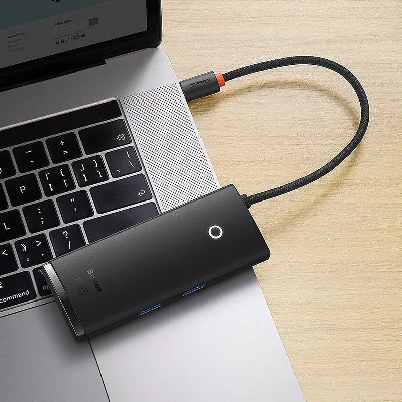 USB-хаб Baseus Lite Series 6-Port Type-C HUB Docking Station (Type-C to HDMI+USB3.0*2+PD+SD/TF) Black (WKQX050101) - фото 8