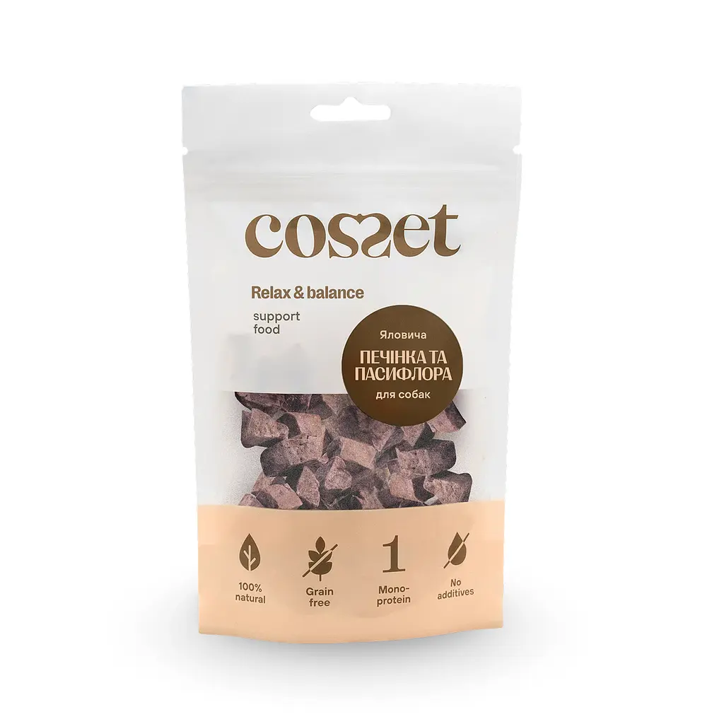 Ласощі для собак Cosset ліофілізована яловича печінка з пасифлорою 40 г (002003)