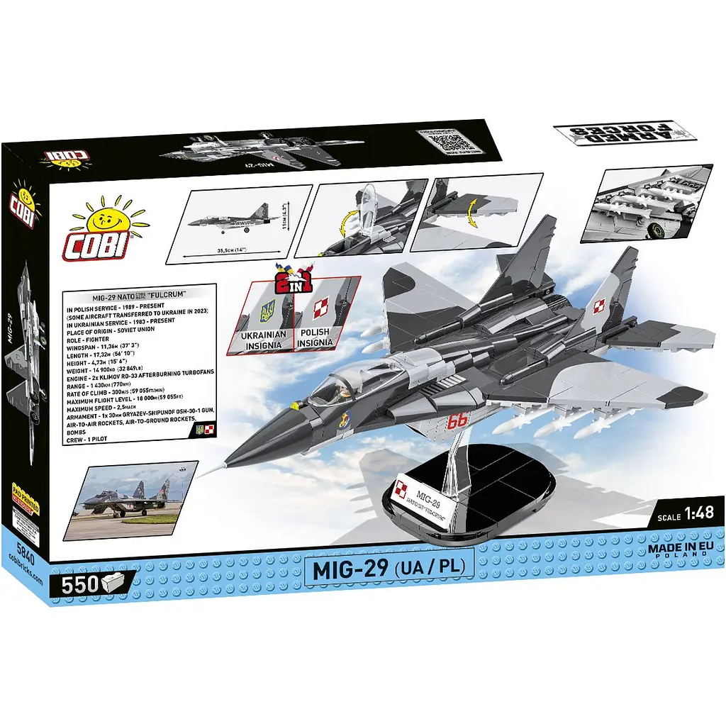 Конструктор Cobi Літак МіГ-29 UA/PL Fulcrum 550 деталей (COBI-5840) - фото 2