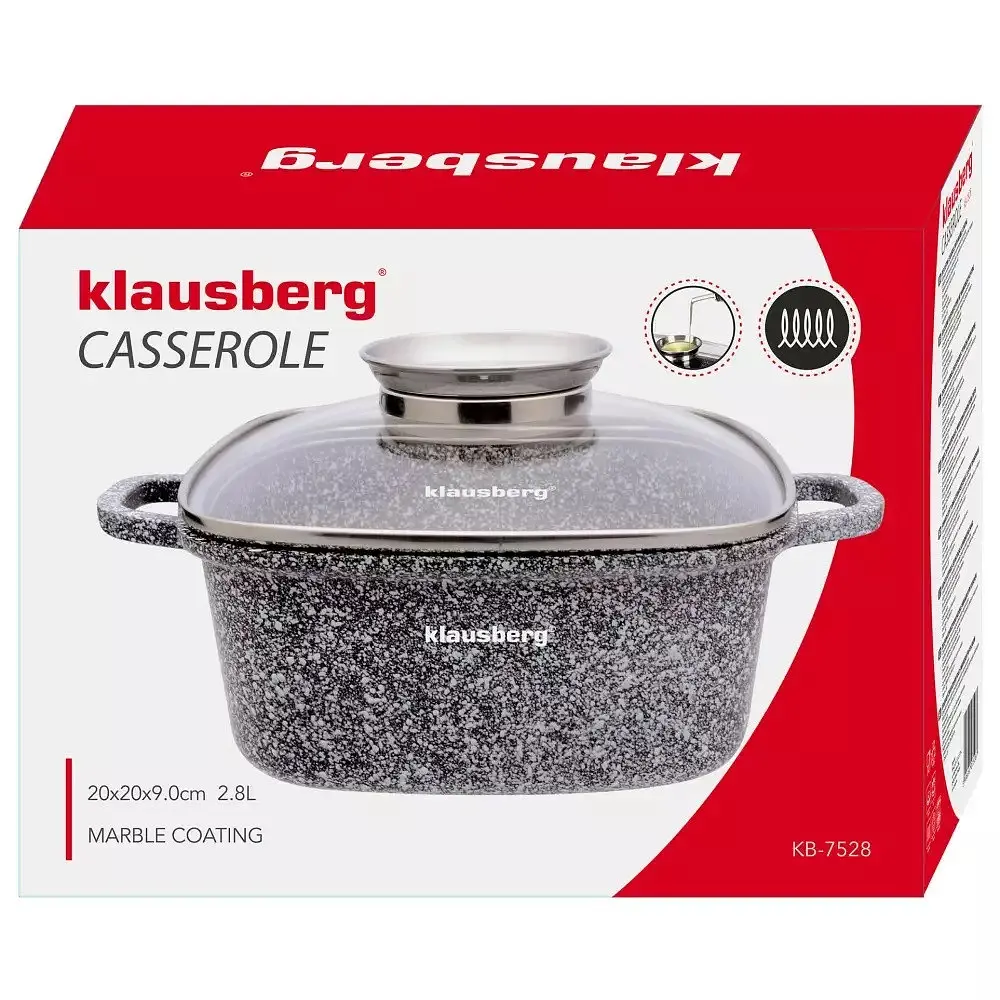 Каструля з мармуровим покриттям Klausberg KB-7528 20 см 2.8л - фото 6