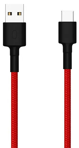 Кабель дата и зарядный Xiaomi Mi оригинал Type-C Braided SJV4110GL в оплетке красный - фото 3