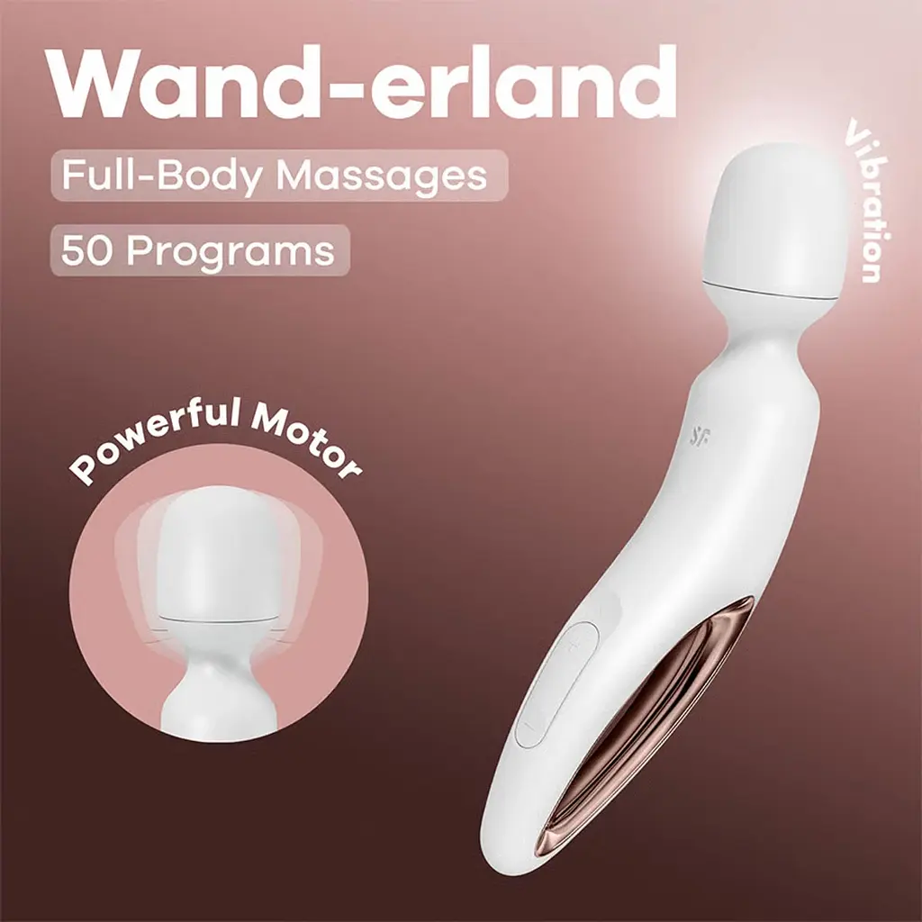 Вібромасажер Satisfyer Wand-erland, 30 см (білий) - фото 7