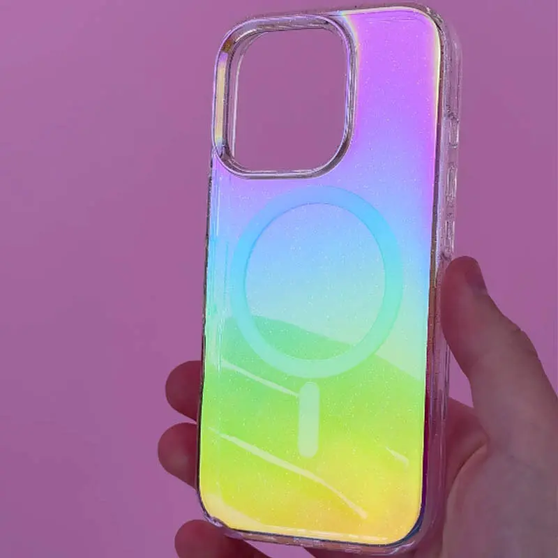 Чохол TPU Galaxy Sparkle (MagFit) для Apple iPhone 15 (6.1) Chroma+Glitter - фото 3