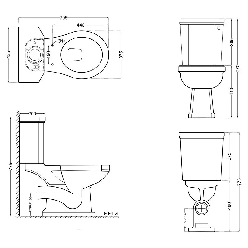 Унітаз-компакт Jaquar Queen's QPS-WHT-7753P180UFSPMZ з кришкою Soft Close, Білий - фото 5