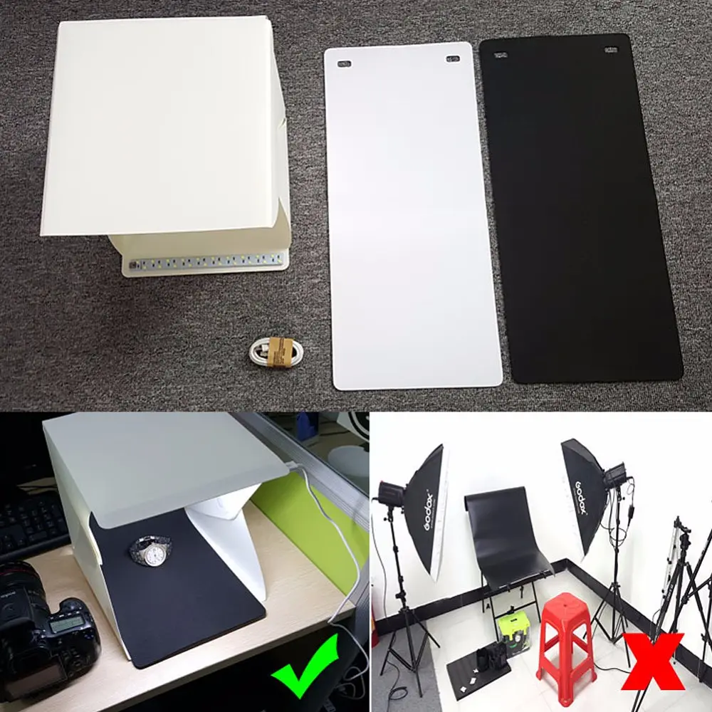 Photobox – лайтбокс з LED підсвічуванням для предметної зйомки 30см - фото 6