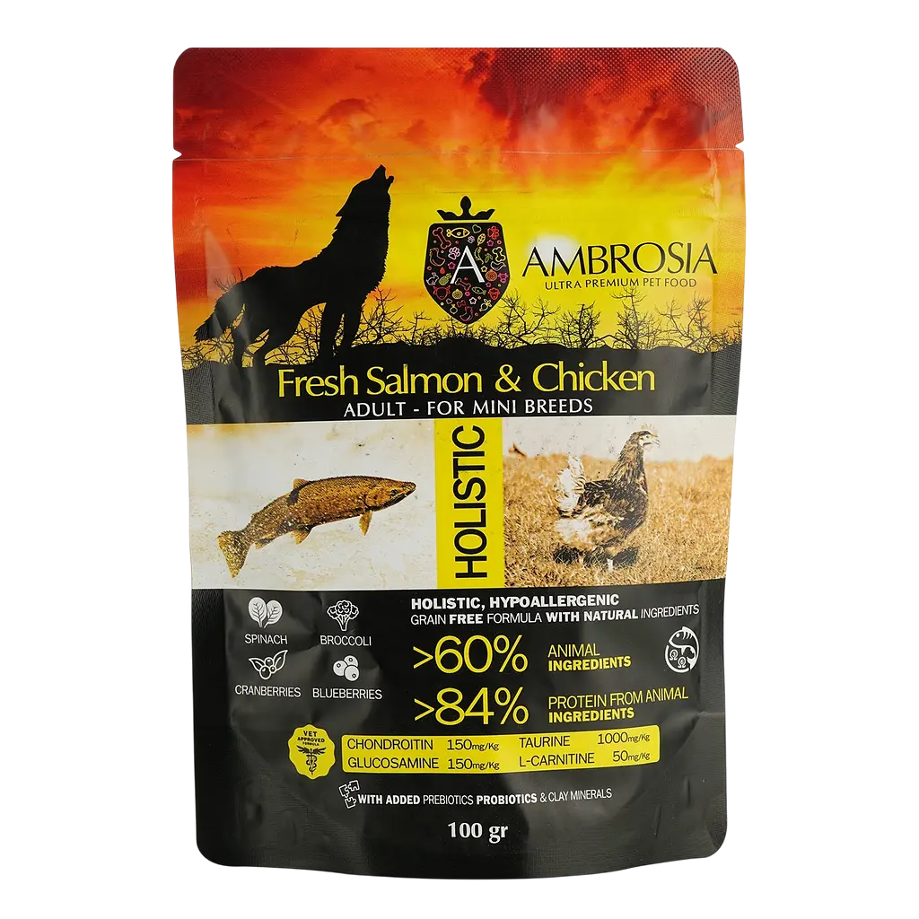 Набор дегустационного сухого корма для взрослых собак Ambrosia Grain Free 200 г (2 шт. х 100 г) - фото 3