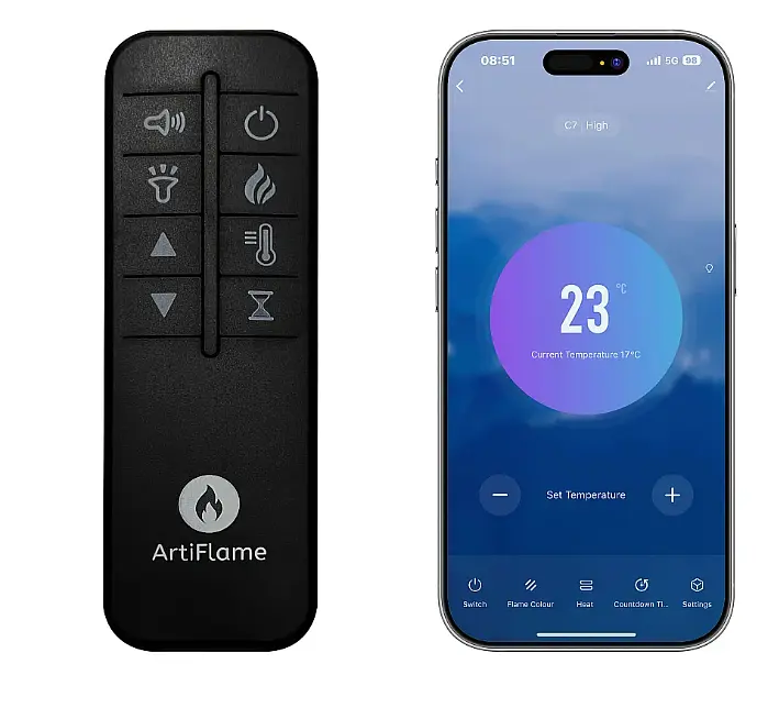 Тристоронній електрокамін ArtiFlame AF60TS — 150 см, 3D-ефект полум’я, LED-підсвічування та обігрів - фото 6