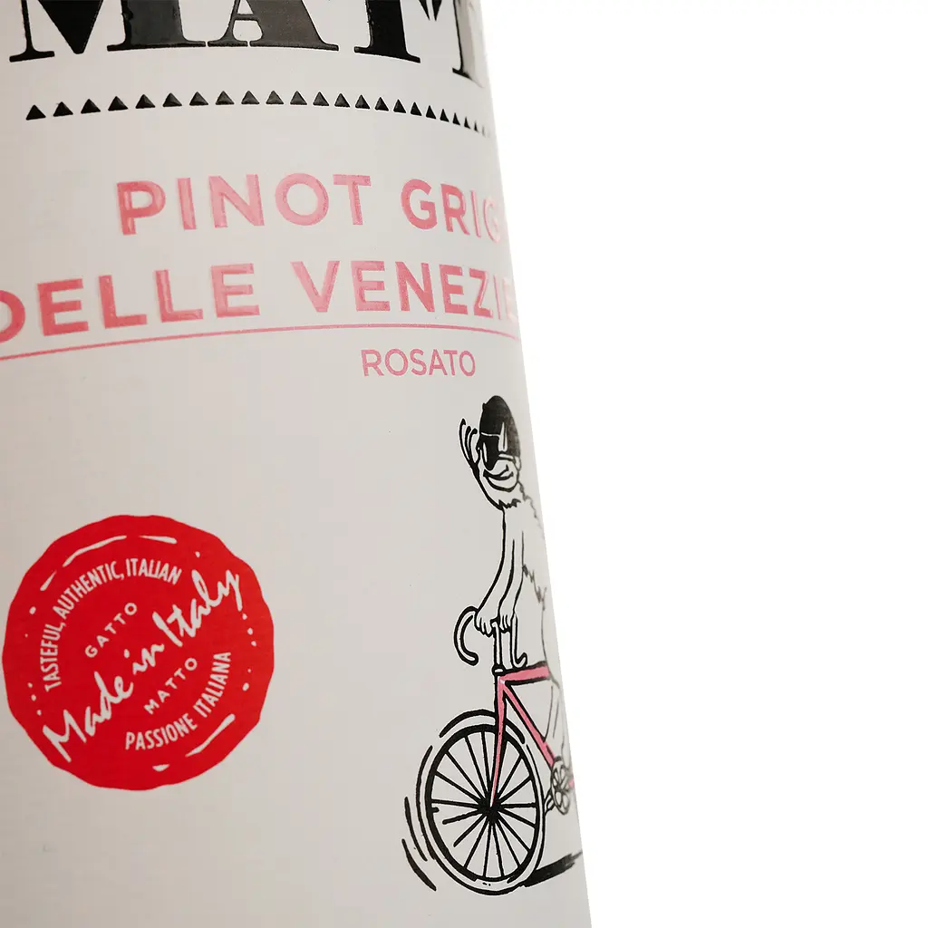 Вино Gatto Matto Pinot Grigio Rosato, рожеве, сухе, 0,75 л - фото 3