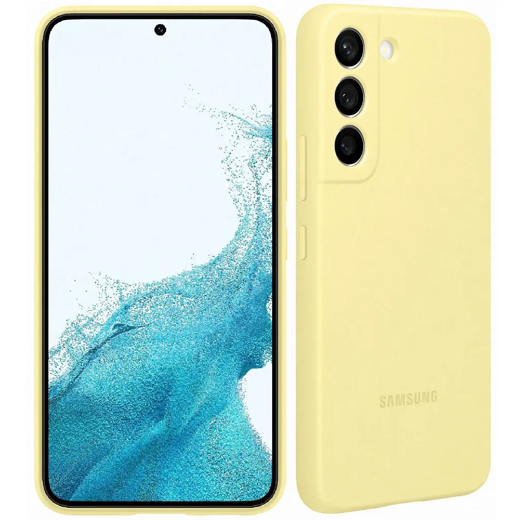 Оригінальний силіконовий чохол Samsung Silicone Cover для Samsung Galaxy S22 Plus (S906) Butter Yellow EF-PS906TYEGRU - фото 3