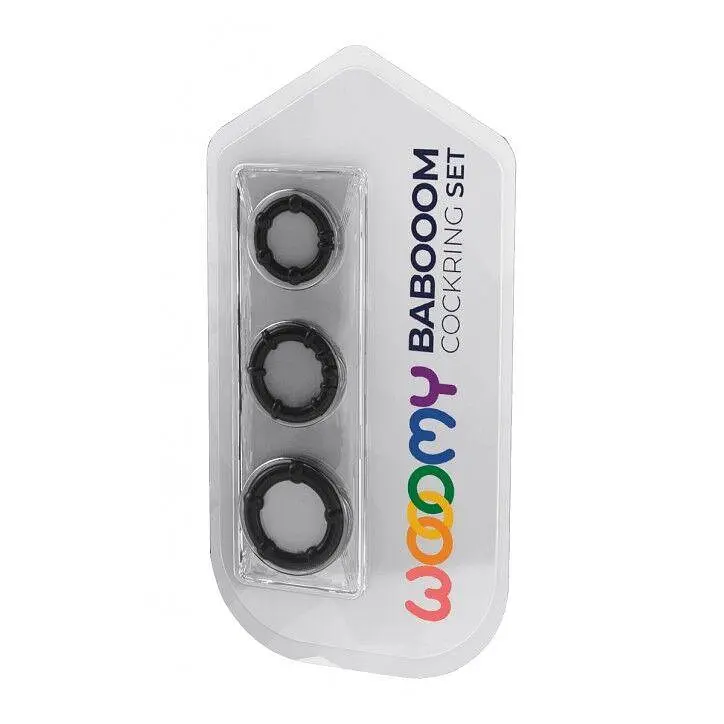Набор эрекционных колец Wooomy Babooom cockring set, 3 размера, отлично тянутся - фото 3