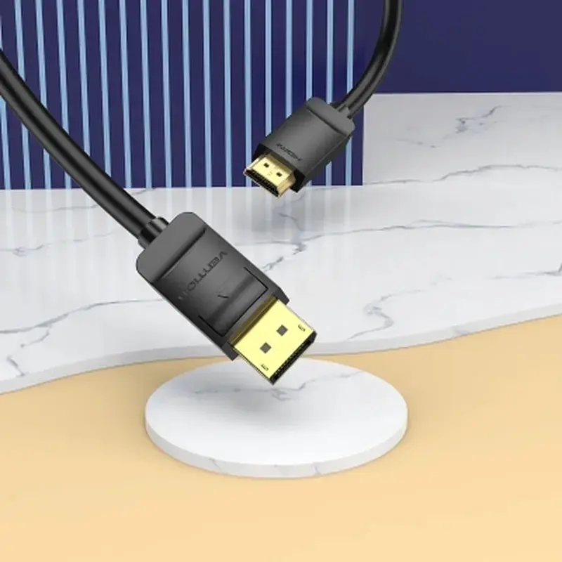 Кабель мультимедійний DisplayPort M to HDMI M 1.5m 1080p60Hz black Vention (HADBG) - фото 2
